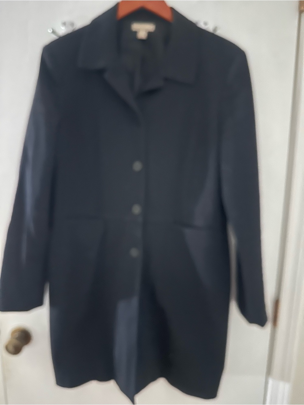 Nordstrom Classic Black Women's Button-Front Coat